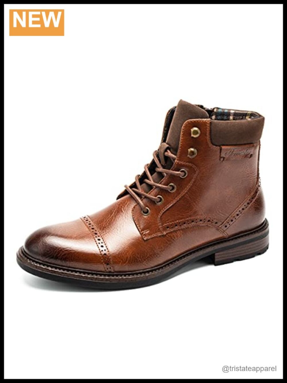 Men's Faux Leather Oxford Ankle Boots Lace-Up Dress Boot